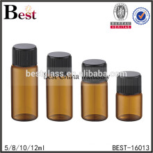 5ml 10ml amber screw top glass perfume bottle different size e liquid screw top glass perfume bottle cosmetic packaging
